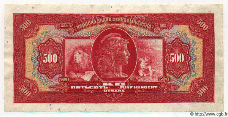 500 Korun Épreuve TCHÉCOSLOVAQUIE  1929 P.024 SPL