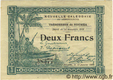 2 Francs NOUVELLE CALÉDONIE  1919 P.35a pr.SUP