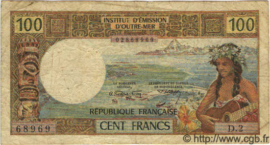 100 Francs NOUVELLE CALÉDONIE  1971 P.63a B