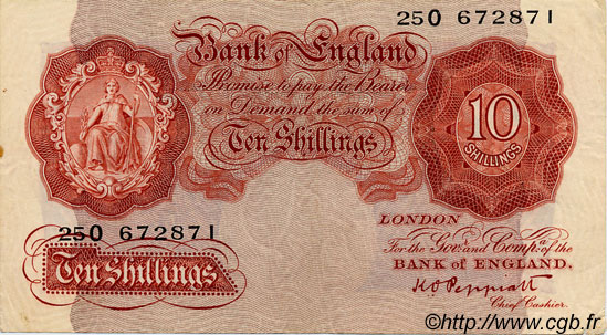 10 Shillings ANGLETERRE  1934 P.362c TB+