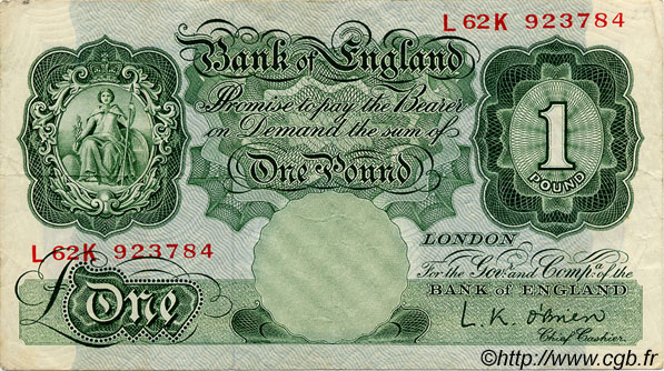 1 Pound ANGLETERRE  1955 P.369c TTB