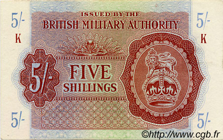 5 Shillings ANGLETERRE  1943 P.M004 SPL