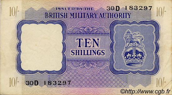 10 Shillings ANGLETERRE  1943 P.M005 TTB