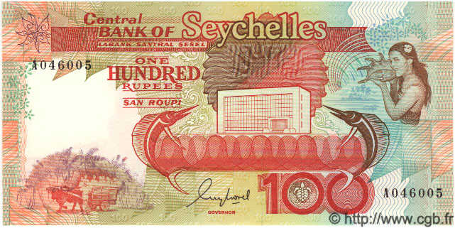 100 Rupees SEYCHELLES  1989 P.35 NEUF