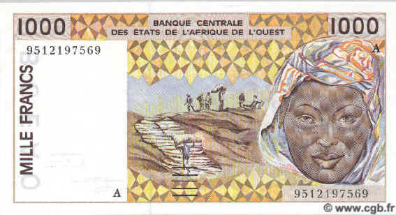 1000 Francs ÉTATS DE L AFRIQUE DE L OUEST  1995 P.111Ae NEUF