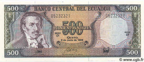 500 Sucres ÉQUATEUR  1988 P.124A NEUF