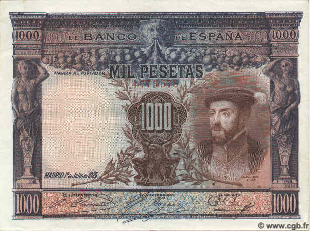 1000 Pesetas ESPAGNE  1925 P.070c SUP