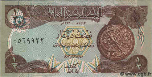 1/2 Dinar IRAK  1993 P.078 pr.NEUF