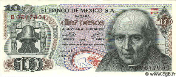 10 Pesos MEXIQUE  1975 P.063h NEUF