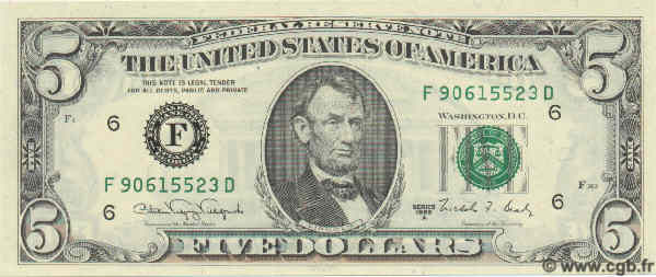 5 Dollars ÉTATS-UNIS D AMÉRIQUE Atlanta 1988 P.481b NEUF