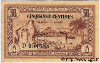 50 Centimes TUNISIE  1943 P.54 SPL