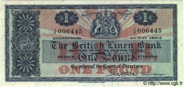 1 Pound ÉCOSSE  1964 P.166c NEUF