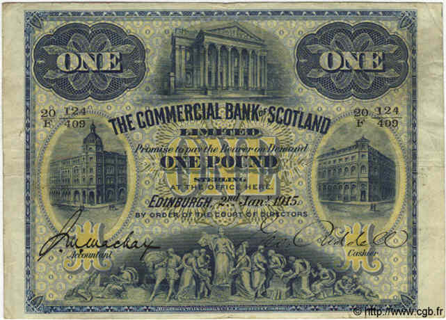 1 Pound ÉCOSSE  1915 PS.323b TTB
