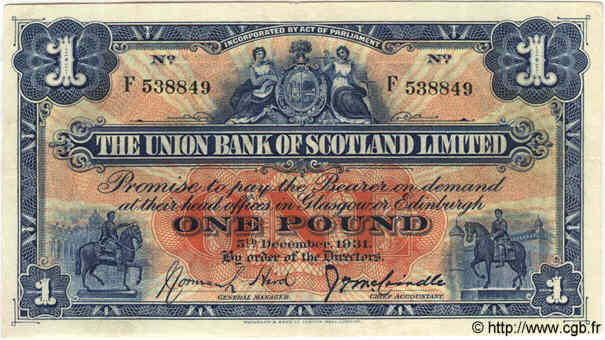 1 Pound ÉCOSSE  1931 PS.815b TTB+