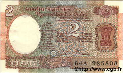 2 Rupees INDE  1984 P.079l SPL