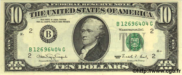 10 Dollars ÉTATS-UNIS D AMÉRIQUE  1990 P.486 NEUF