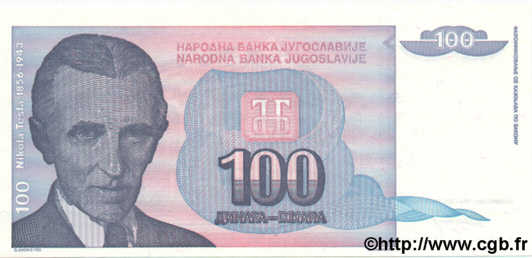 100 Dinara YOUGOSLAVIE  1994 P.139 NEUF