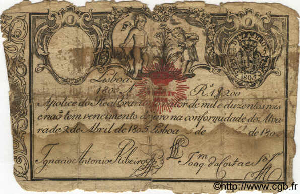 1200 Reis PORTUGAL  1805 P.-- B