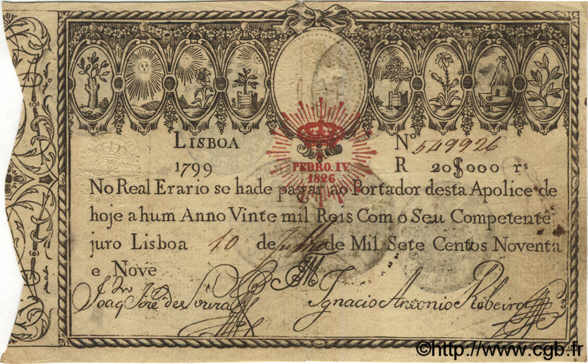 20000 Reis PORTUGAL  1799 P.- TTB