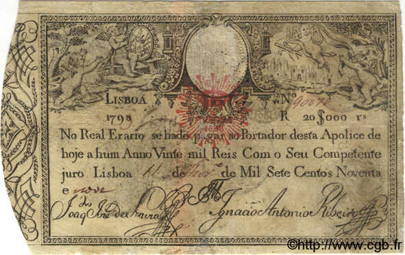 20000 Reis PORTUGAL  1798 P.047 TB