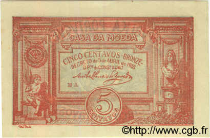 5 Centavos PORTUGAL  1918 P.098 pr.NEUF