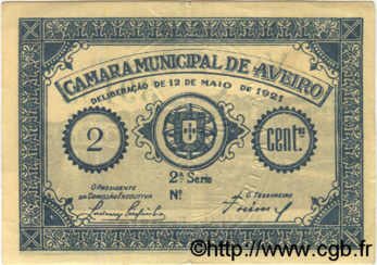 2 Centavos PORTUGAL Aveiro 1921  TTB+