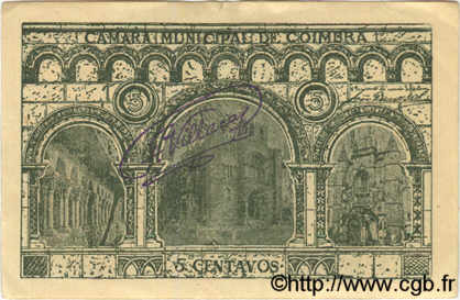 5 Centavos PORTUGAL Coimbra 1921  TTB+