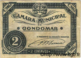 2 Centavos PORTUGAL Gondomar 1920  TB