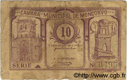 10 Centavos PORTUGAL Moncorvo 1918  pr.TB