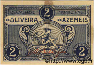 2 Centavos PORTUGAL Oliveira De Azemeis 1920  TTB+