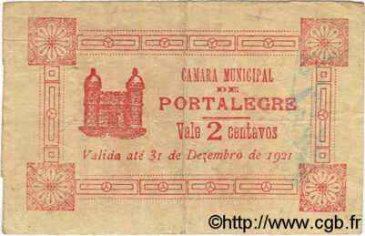 2 Centavos PORTUGAL Portalegre 1920  pr.TTB