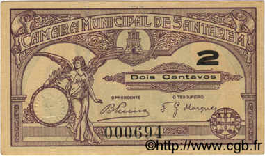 2 Centavos PORTUGAL Santarem 1920  SUP