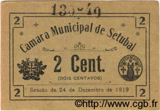 2 Centavos PORTUGAL Setubal 1919  AU