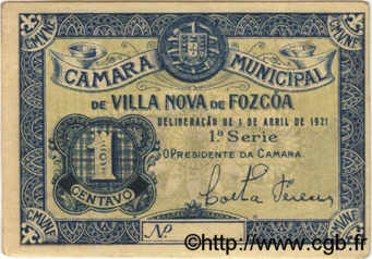 1 Centavo PORTUGAL Vila Nova De Fozcoa 1918  TTB