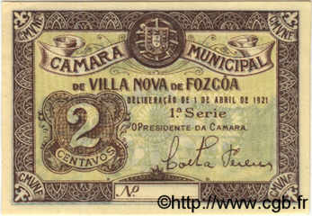 2 Centavos PORTUGAL Vila Nova De Fozcoa 1918  SPL