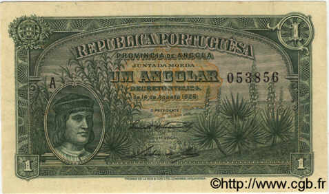 1 Angolar ANGOLA  1926 P.064 SUP