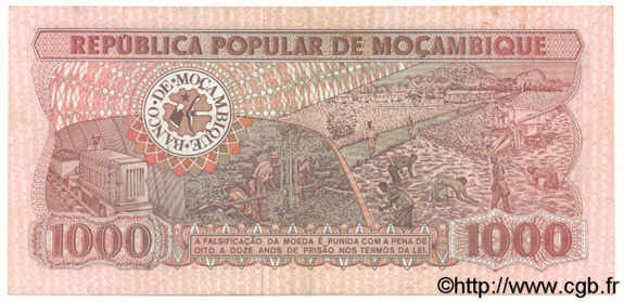 Meticais Mozambique P B Billets