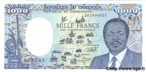 1000 Francs CAMEROUN  1992 P.26c NEUF