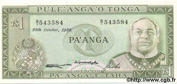 1 Pa anga TONGA  1982 P.19b NEUF