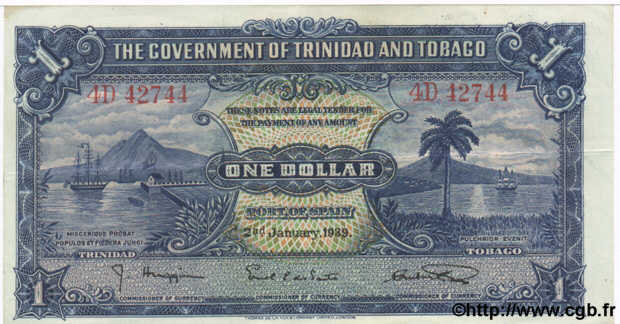 1 Dollar TRINIDAD et TOBAGO  1939 P.05b TTB+ à SUP