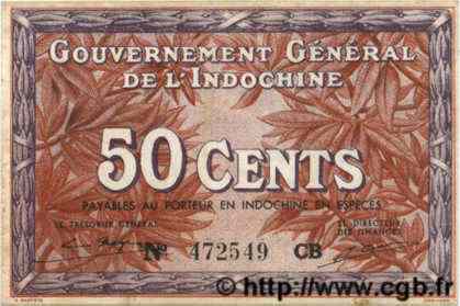 50 Cents INDOCHINE FRANÇAISE  1939 P.087d SUP