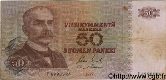 50 Markkaa FINLANDE  1977 P.108a TB
