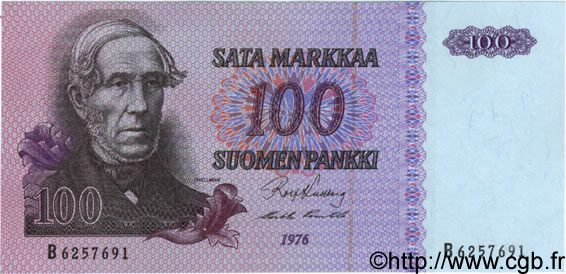 100 Markkaa FINLANDE  1976 P.109a NEUF