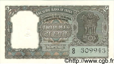 2 Rupees INDE  1962 P.031 SUP