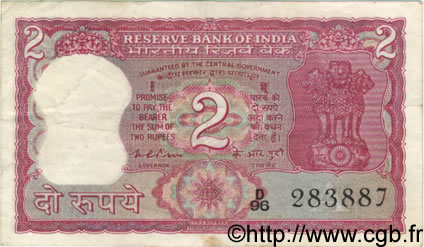 2 Rupees INDE  1975 P.053c TB+