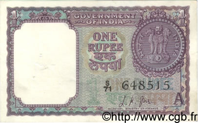 1 Rupee INDE  1963 P.076a TTB