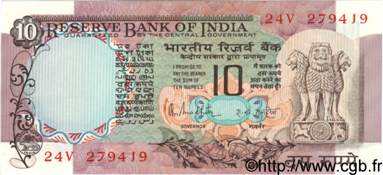 10 Rupees INDE  1983 P.081h SPL