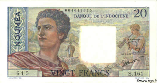 20 Francs NOUVELLE CALÉDONIE  1963 P.50c TTB+