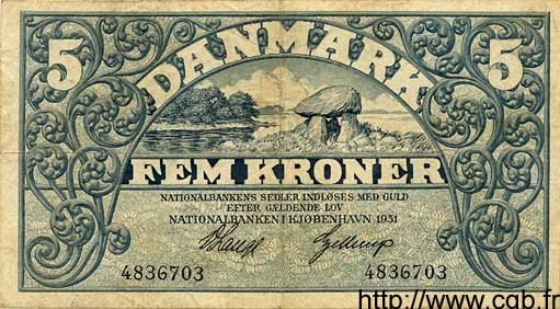 5 Kroner DANEMARK  1931 P.025 TTB