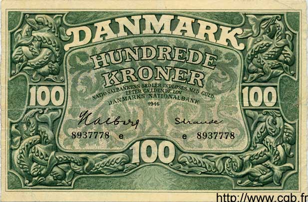 100 Kroner DANEMARK  1946 P.040 TTB+